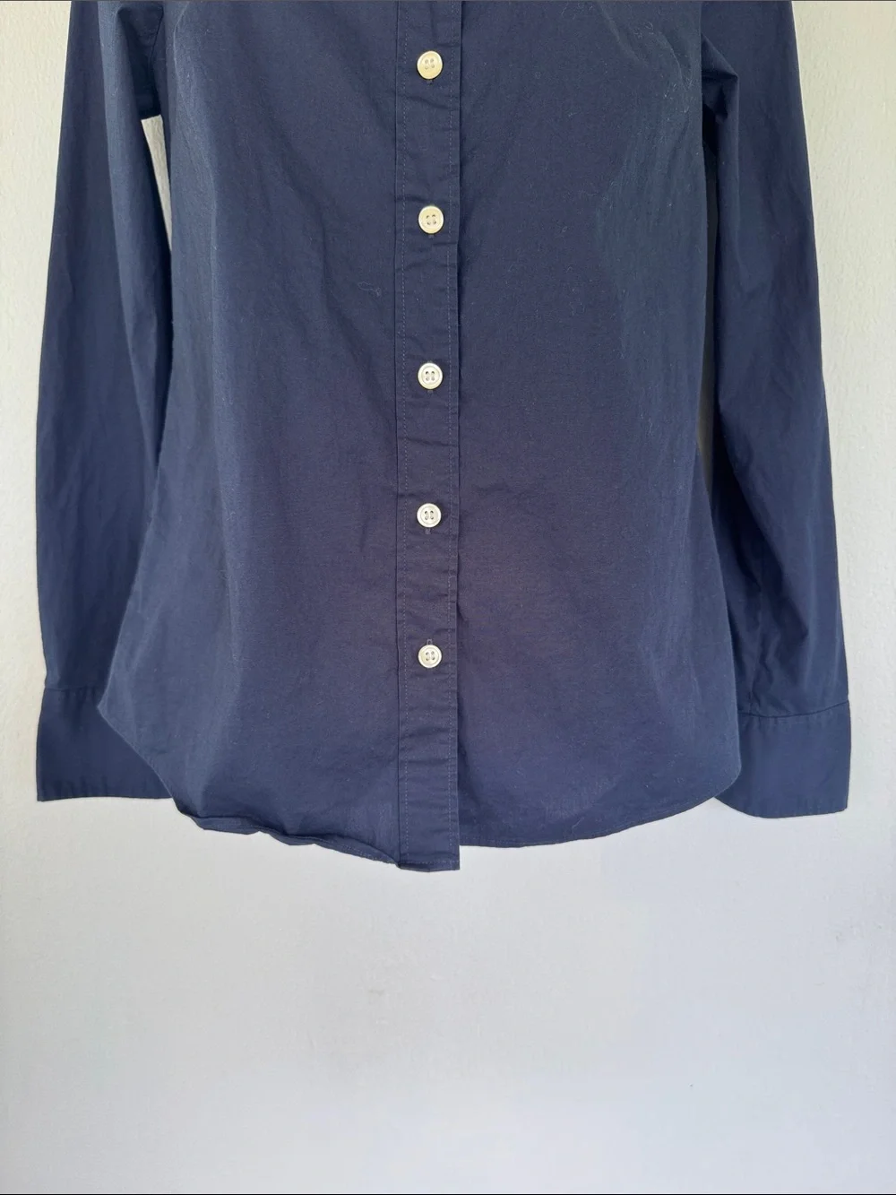 J. Crew navy blue cotton stretch blend button down dress shirt size XS - Picture 4 of 10